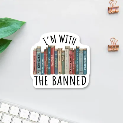Pagewings I'm With The Banned Sticker