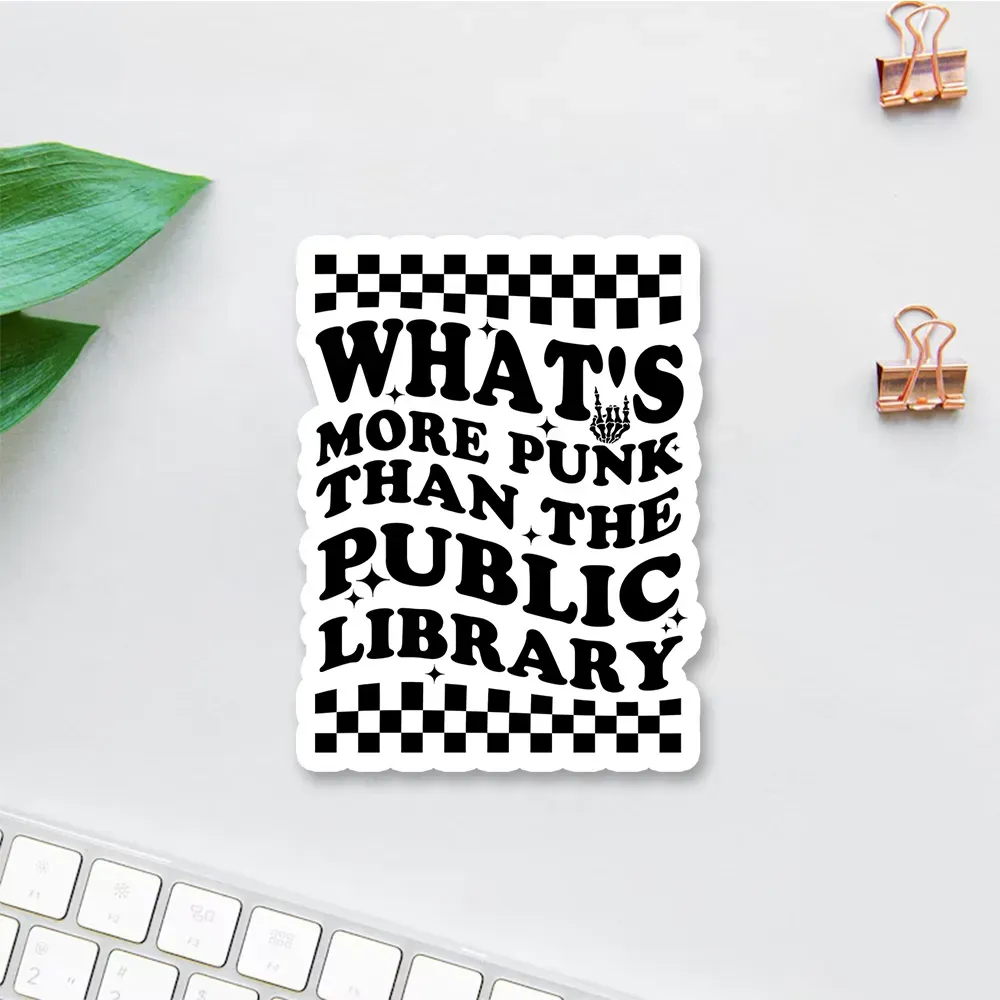 Pagewings punk the public library Sticker