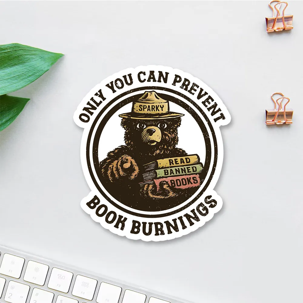 Pagewings Only You Can Prevent Book Burnings Sticker