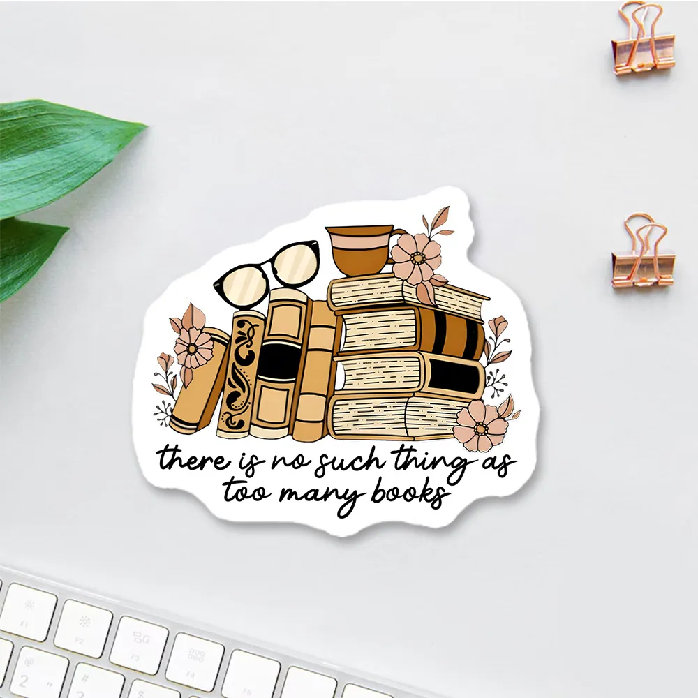 Pagewings There is no Such Thing as Too Many Books Sticker