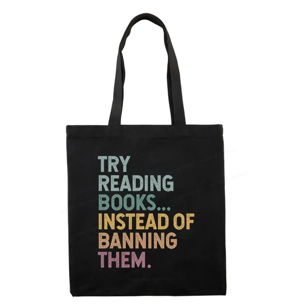 Pagewings Try Reading Books Tote Bag