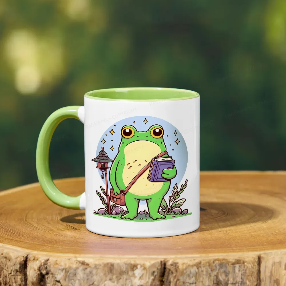 Pagewings Frog Reading Book Mug