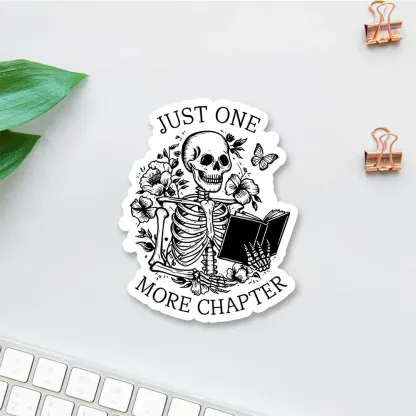 Pagewing One More Chapter Skeleton Unisex Tee Sticker