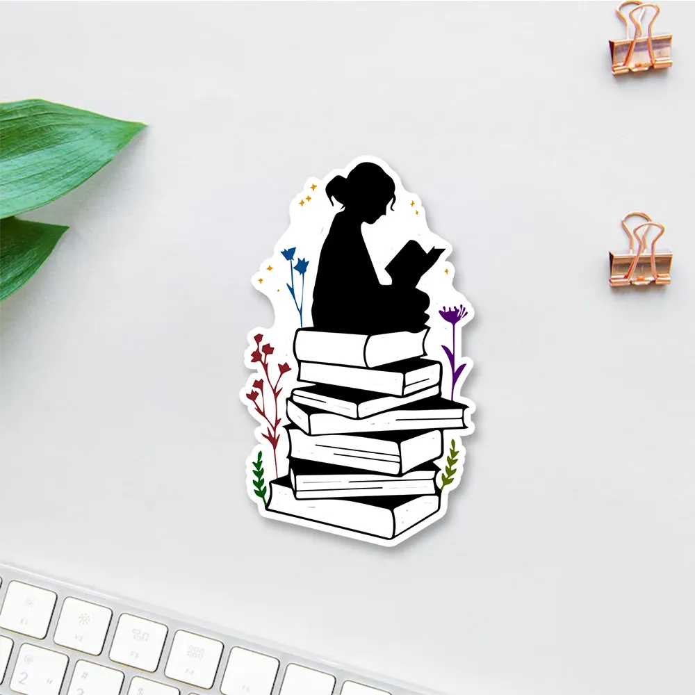 Pagewings Girl Reading Sticker