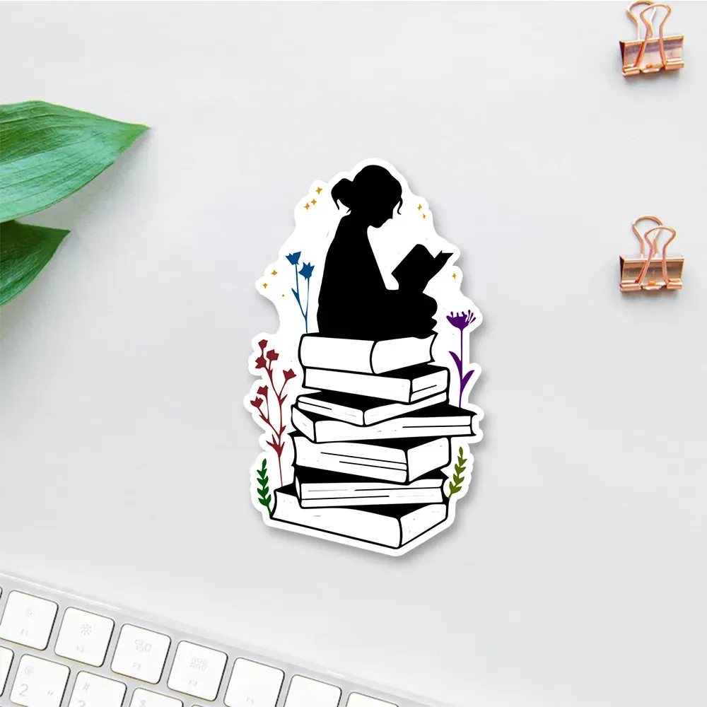 Pagewings Girl Reading Sticker