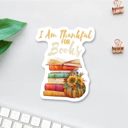 Pagewings Thanksgiving I‘m Thankful For Books Sticker