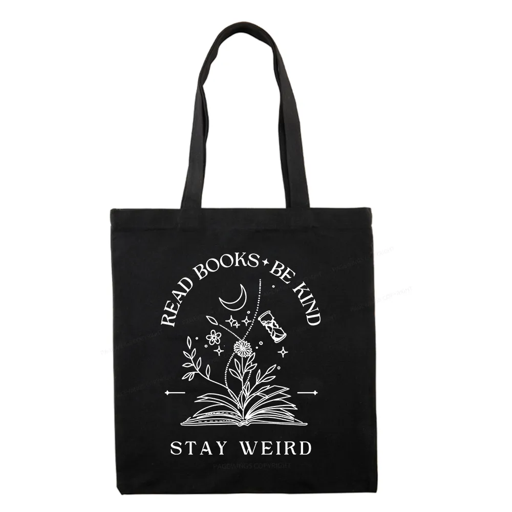 Pagewings Comfort Colors Read Books Be Kind Stay Weird Tote Bag