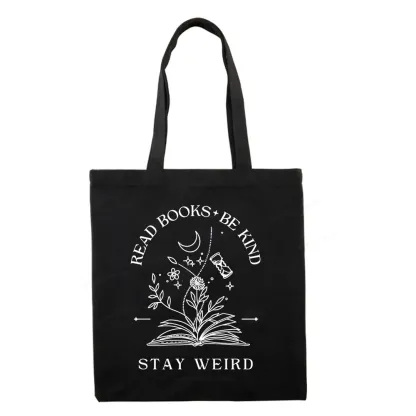 Pagewings Comfort Colors Read Books Be Kind Stay Weird Tote Bag