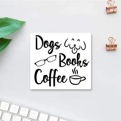Pagewings Dogs Books Coffee Sticker