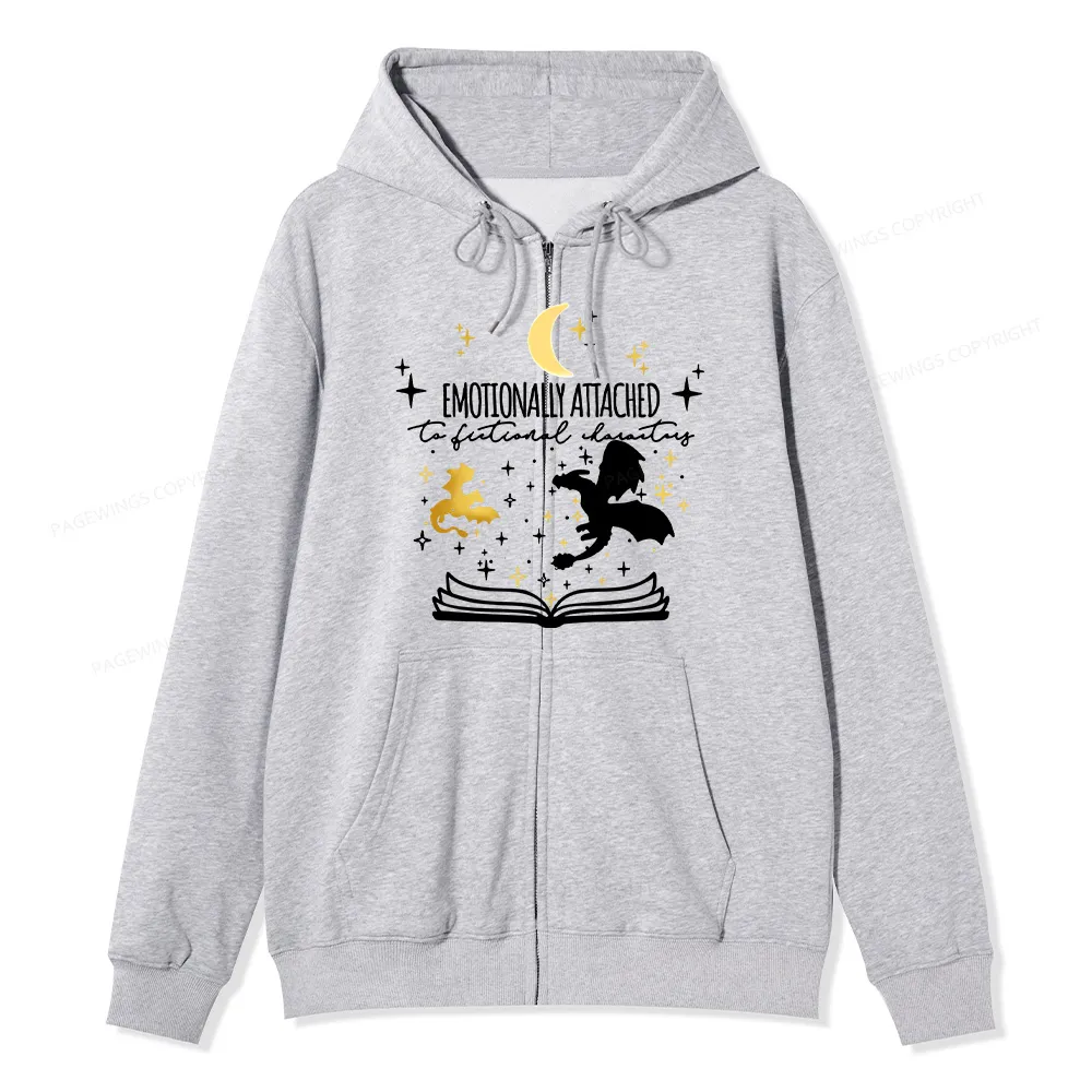 Pagewings Fourth Wing Dragon Unisex Fleece Zip Up Hoodie