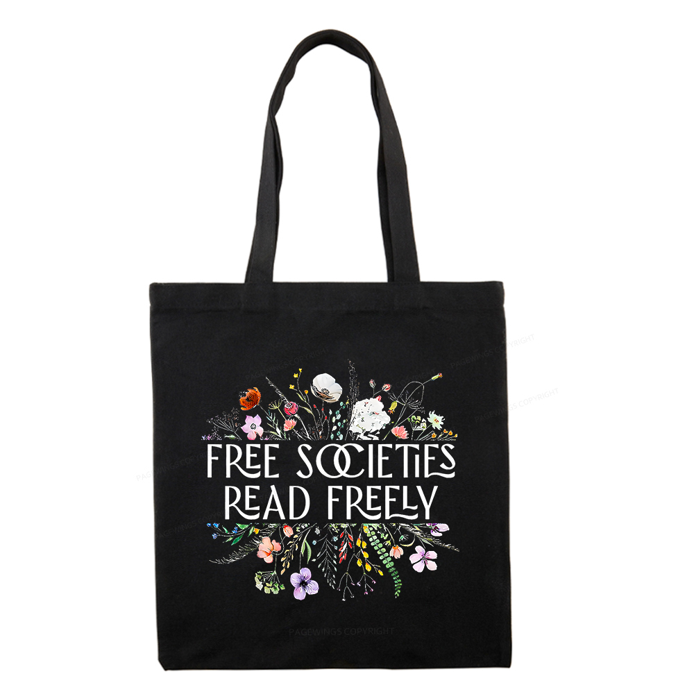 Pagewings Free Societies Read Freely Tote Bag