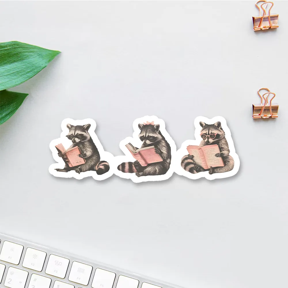 Pagewings Funny Raccoon Bookish Gift Sticker