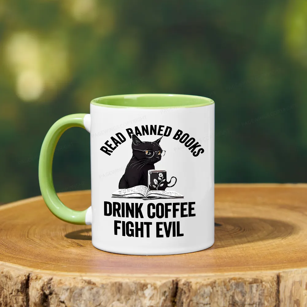 Pagewings Read Books Drink Coffee Fight Evil Mug