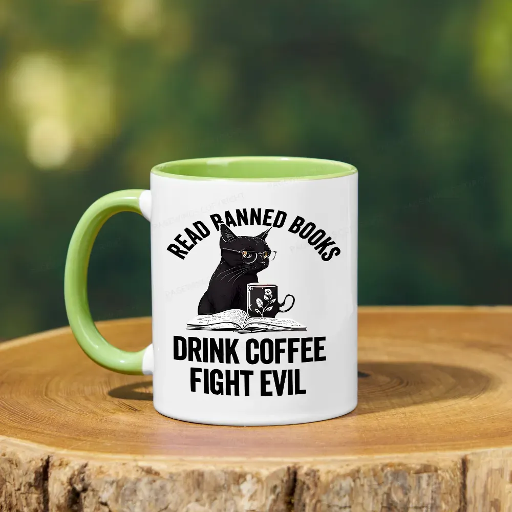 Pagewings Read Books Drink Coffee Fight Evil Mug