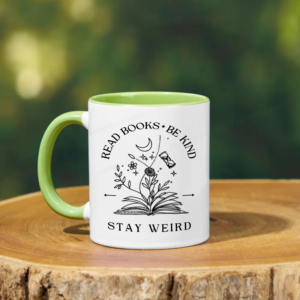 Pagewings Comfort Colors Read Books Be Kind Stay Weird Mug