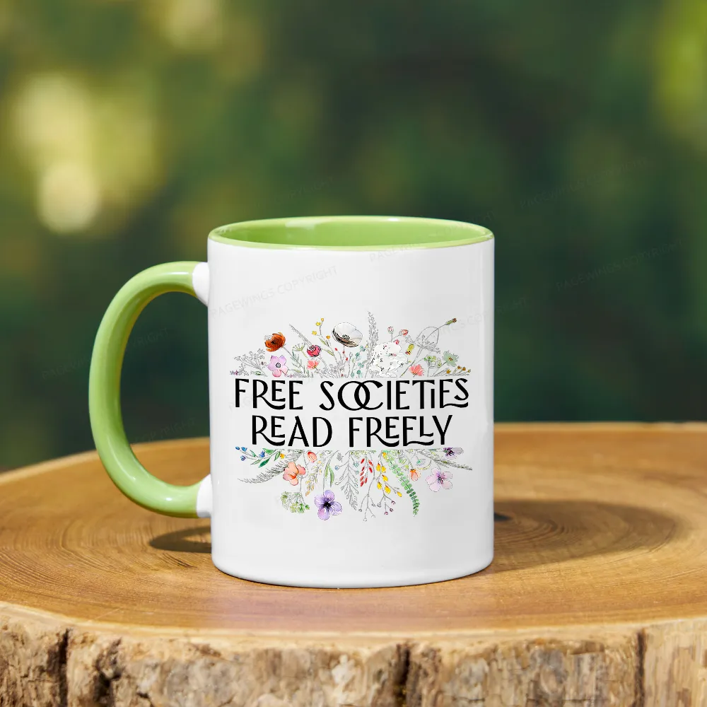 Pagewings Free Societies Read Freely Mug