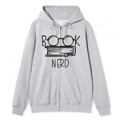 Pagewings Book Nerd Unisex Fleece Zip Up Hoodie