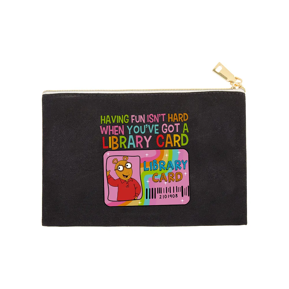 Pagewings Having Fun Isn't Hard When You've Got A Library Card Teacher Vintage Pouch