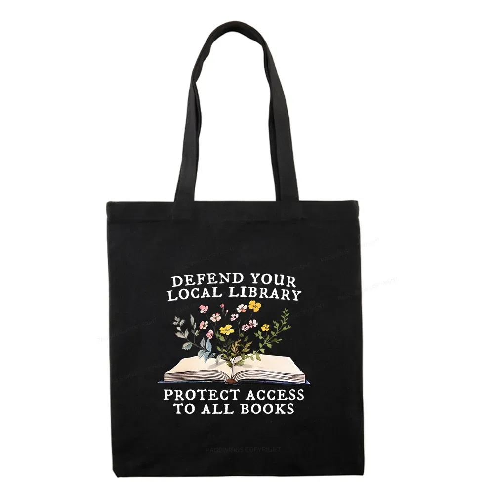 Pagewings Books Save Lives Protect Libraries Tote Bag