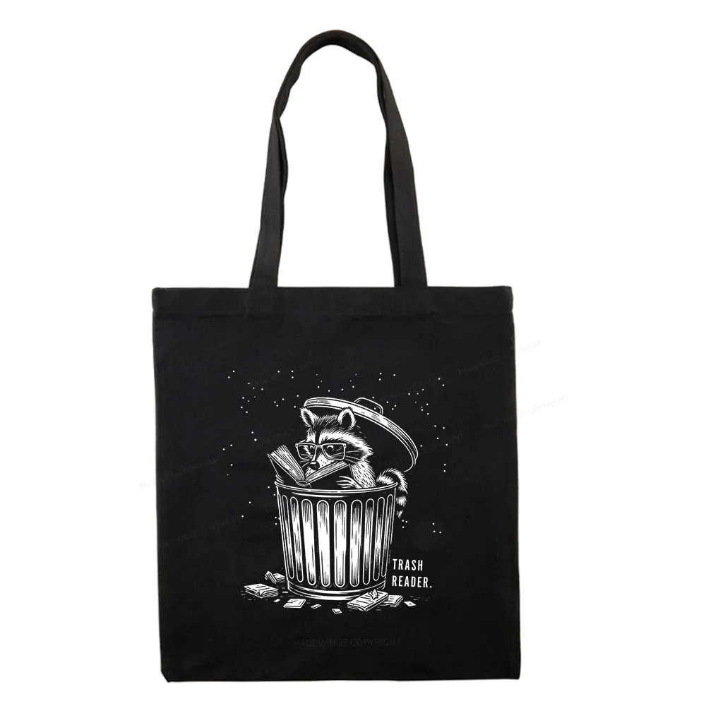 Pagewings Trash Reader Raccoon - Book Quote Tote Bag