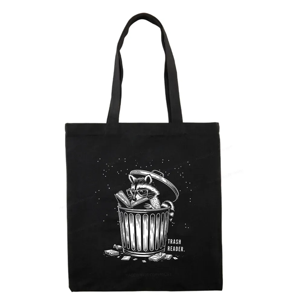 Pagewings Trash Reader Raccoon - Book Quote Tote Bag