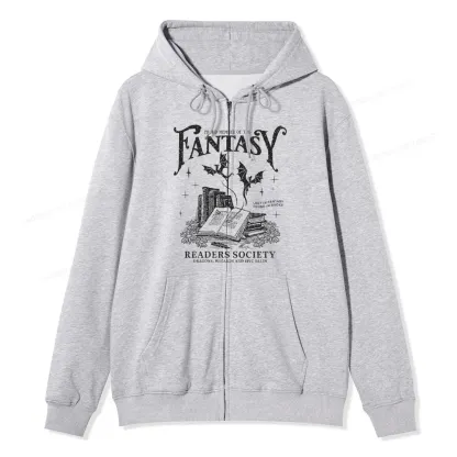 Pagewings Fantasy Readers Society Unisex Fleece Zip Up Hoodie