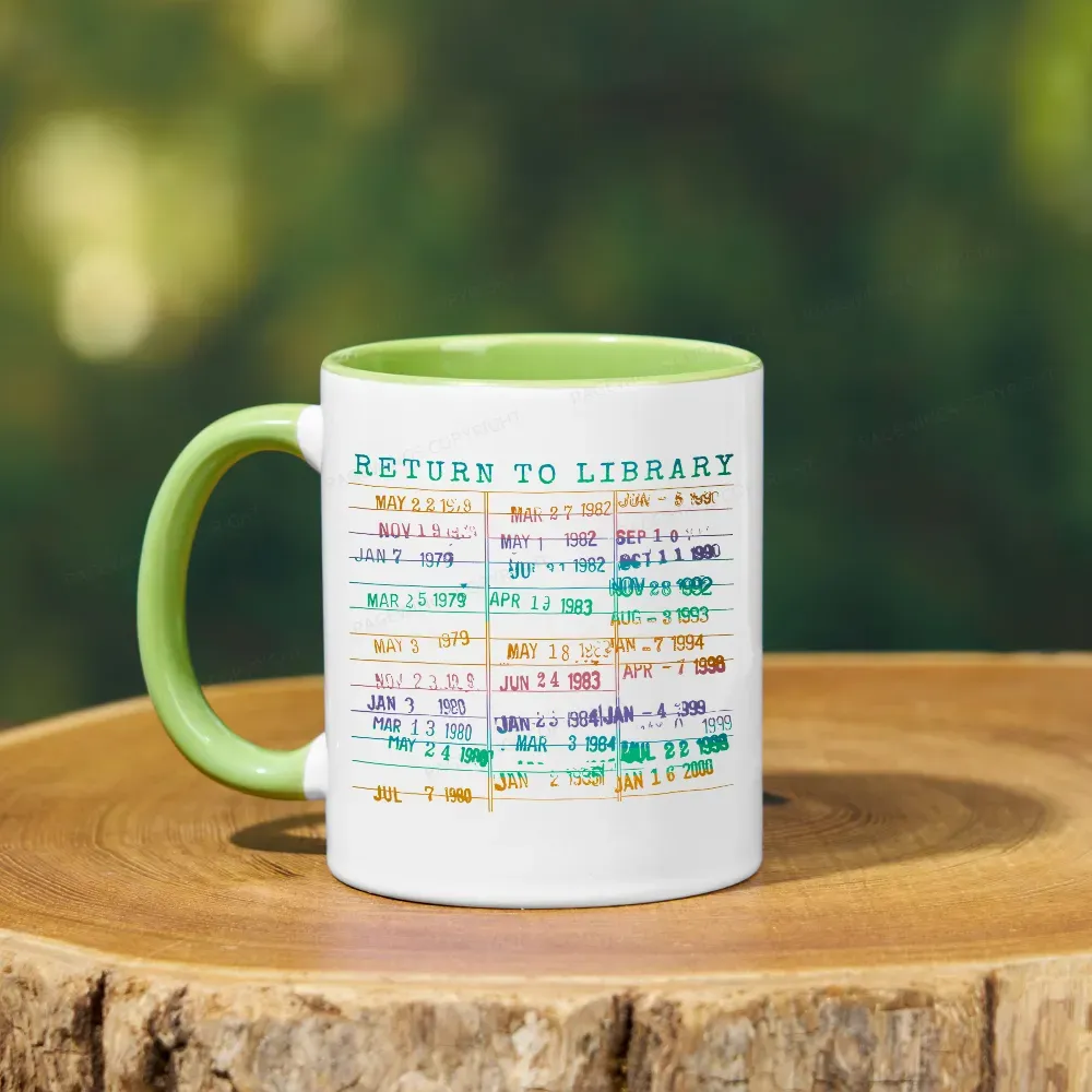 Pagewing Vintage Library Rainbow Mug