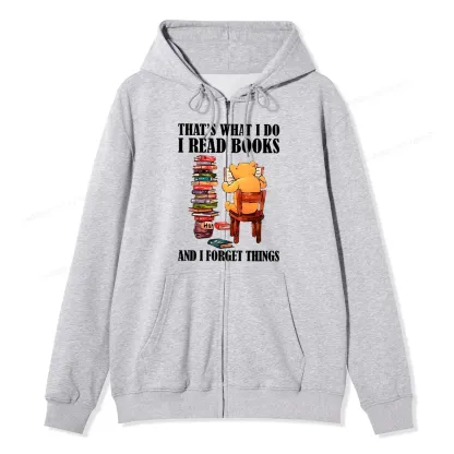 Pagewings That's What I Do I Read Books Unisex Fleece Zip Up Hoodie