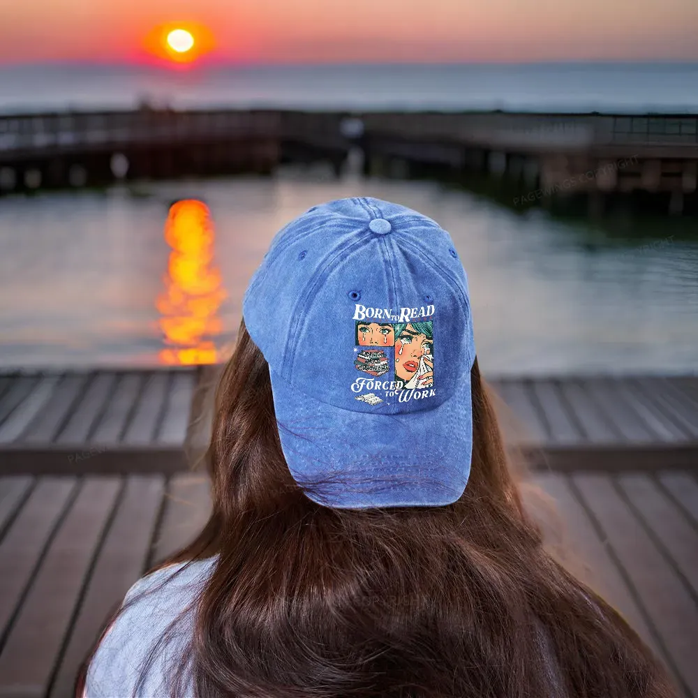 Pagewings Born To Read Bookish Washed Cap