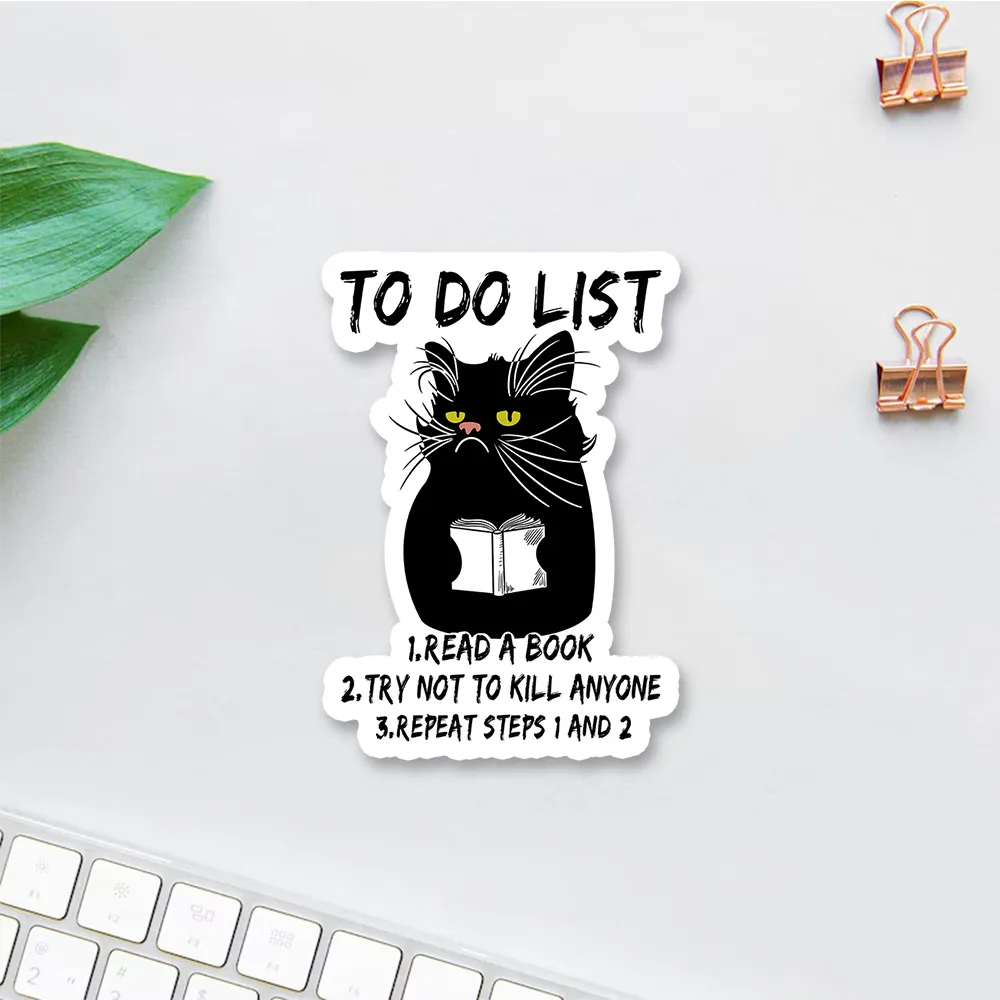 Pagewings Black Cat To Do List Sticker