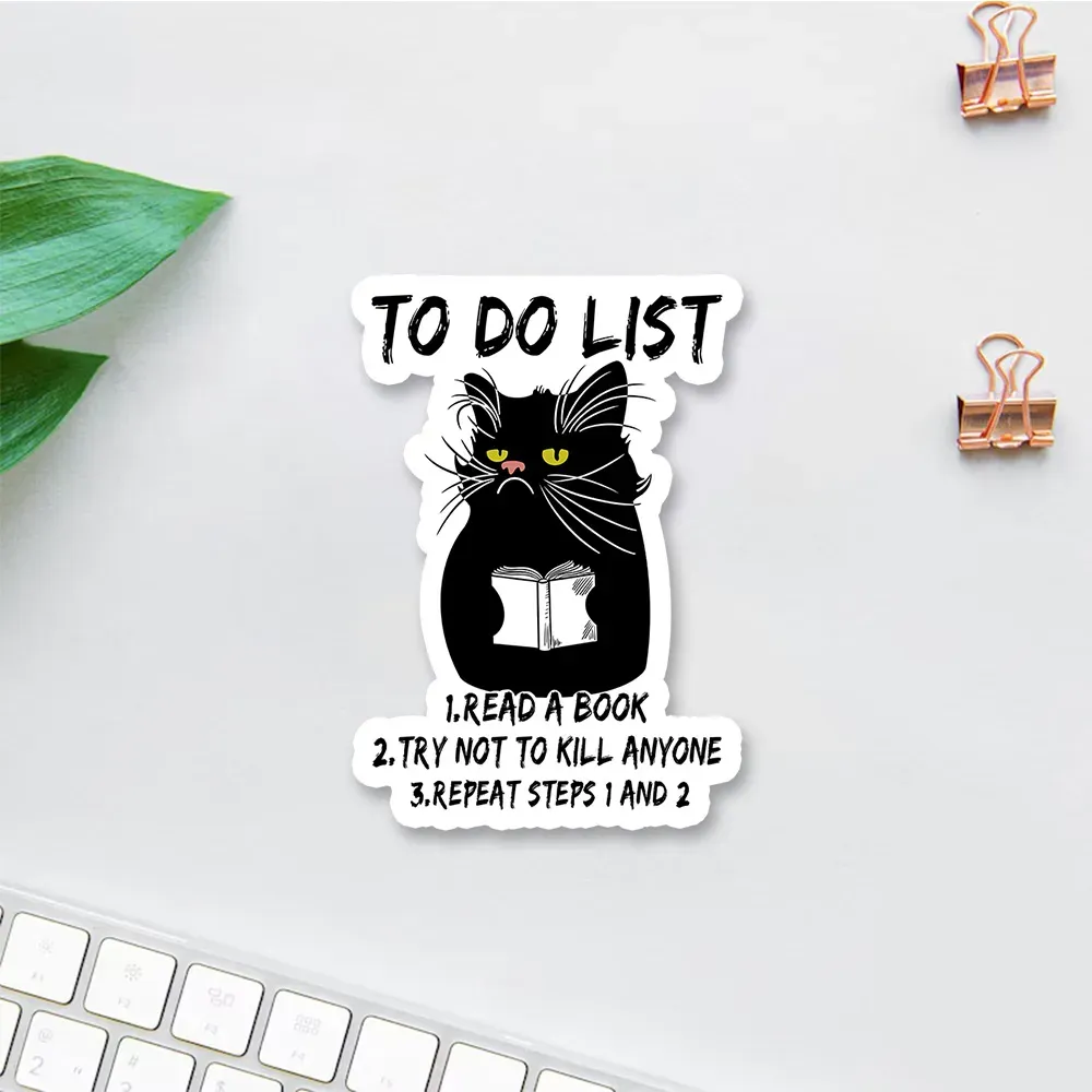 Pagewings Black Cat To Do List Sticker