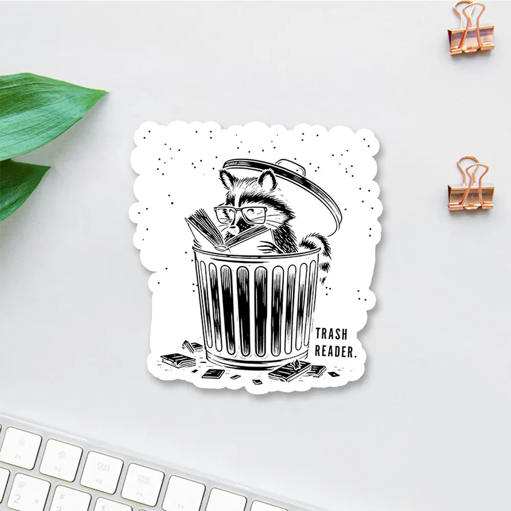 Pagewings Trash Reader Raccoon - Book Quote Sticker