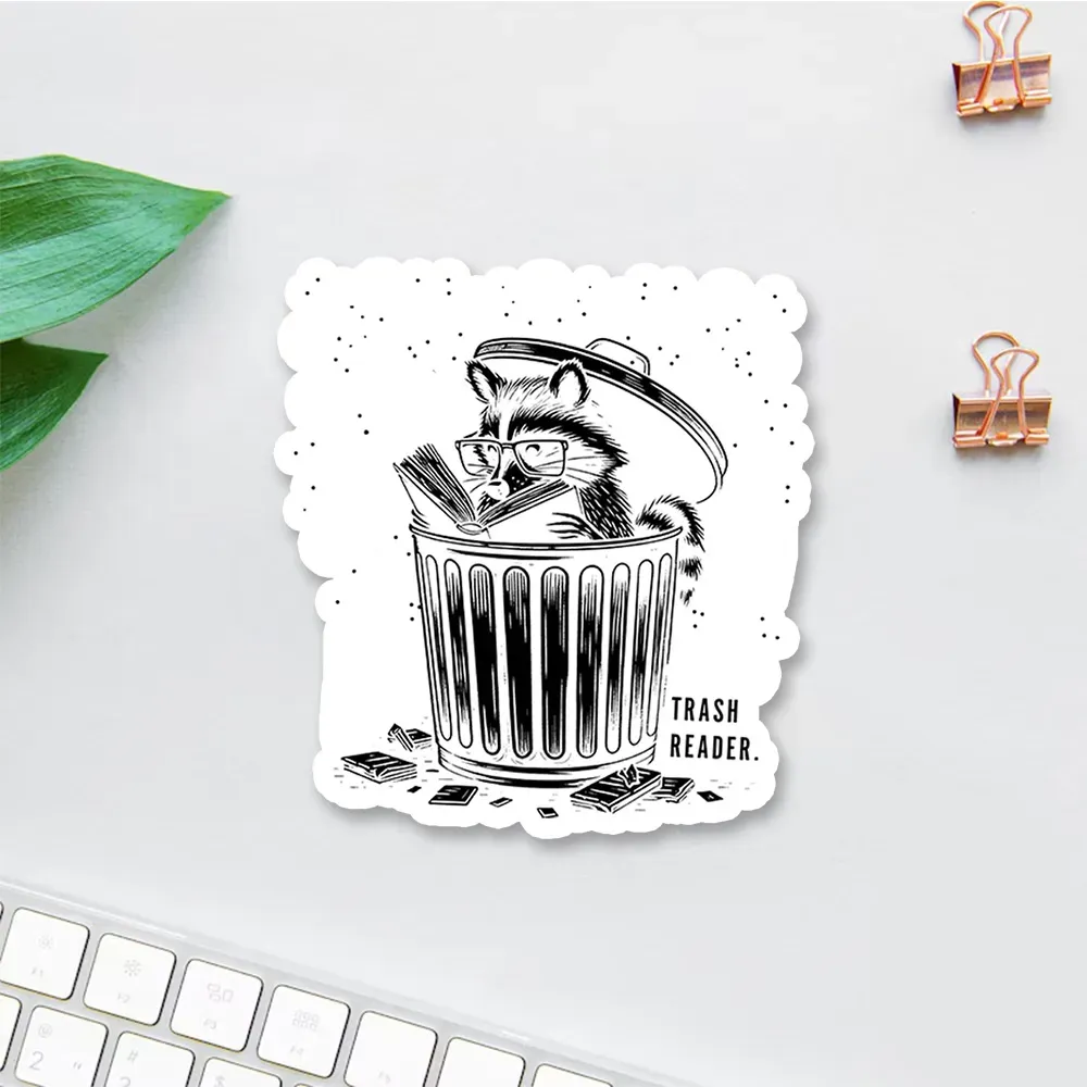 Pagewings Trash Reader Raccoon - Book Quote Sticker