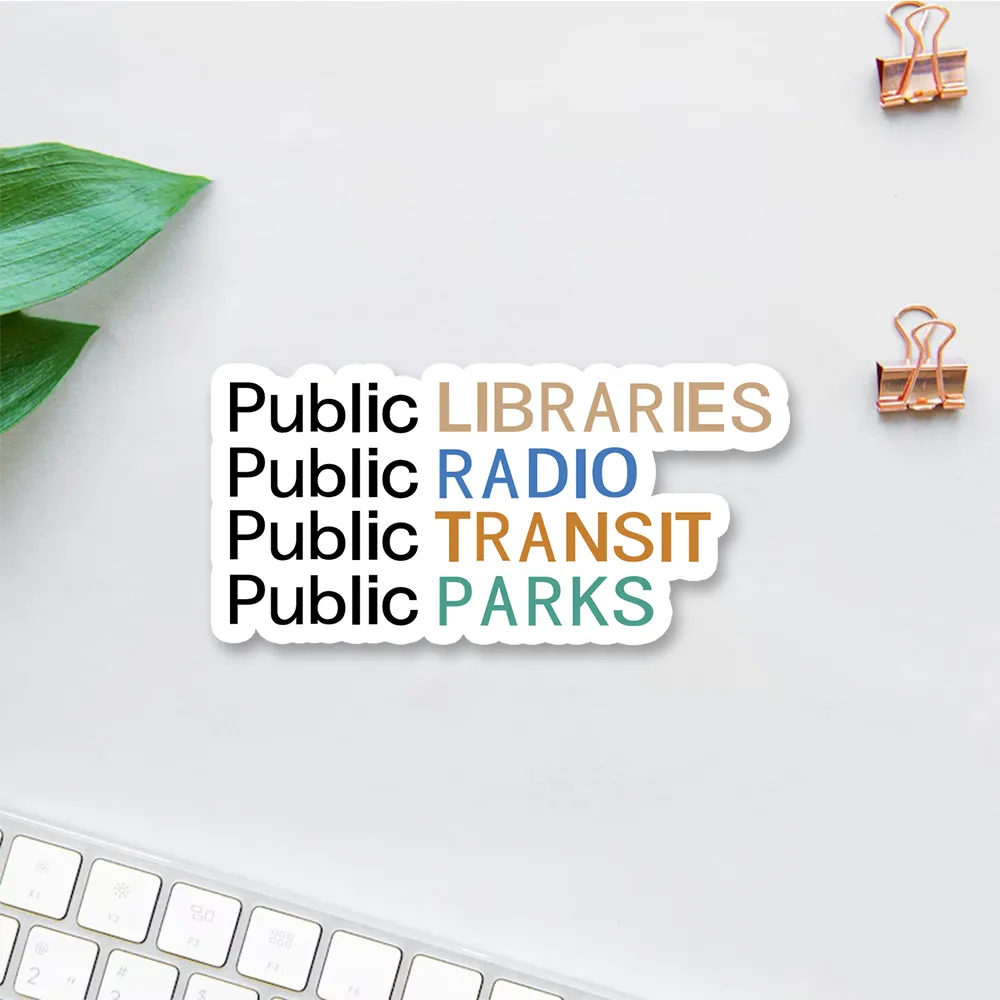 Pagewings Public Libraries Radio Transit Parks Sticker