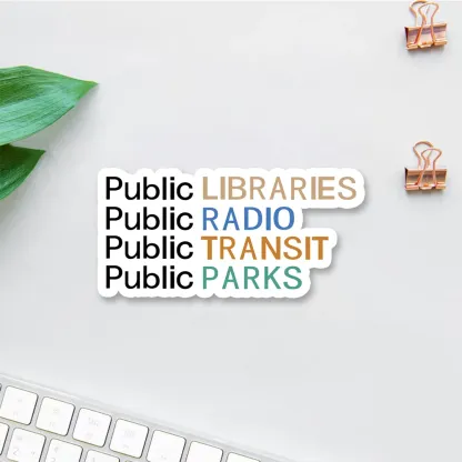 Pagewings Public Libraries Radio Transit Parks Sticker
