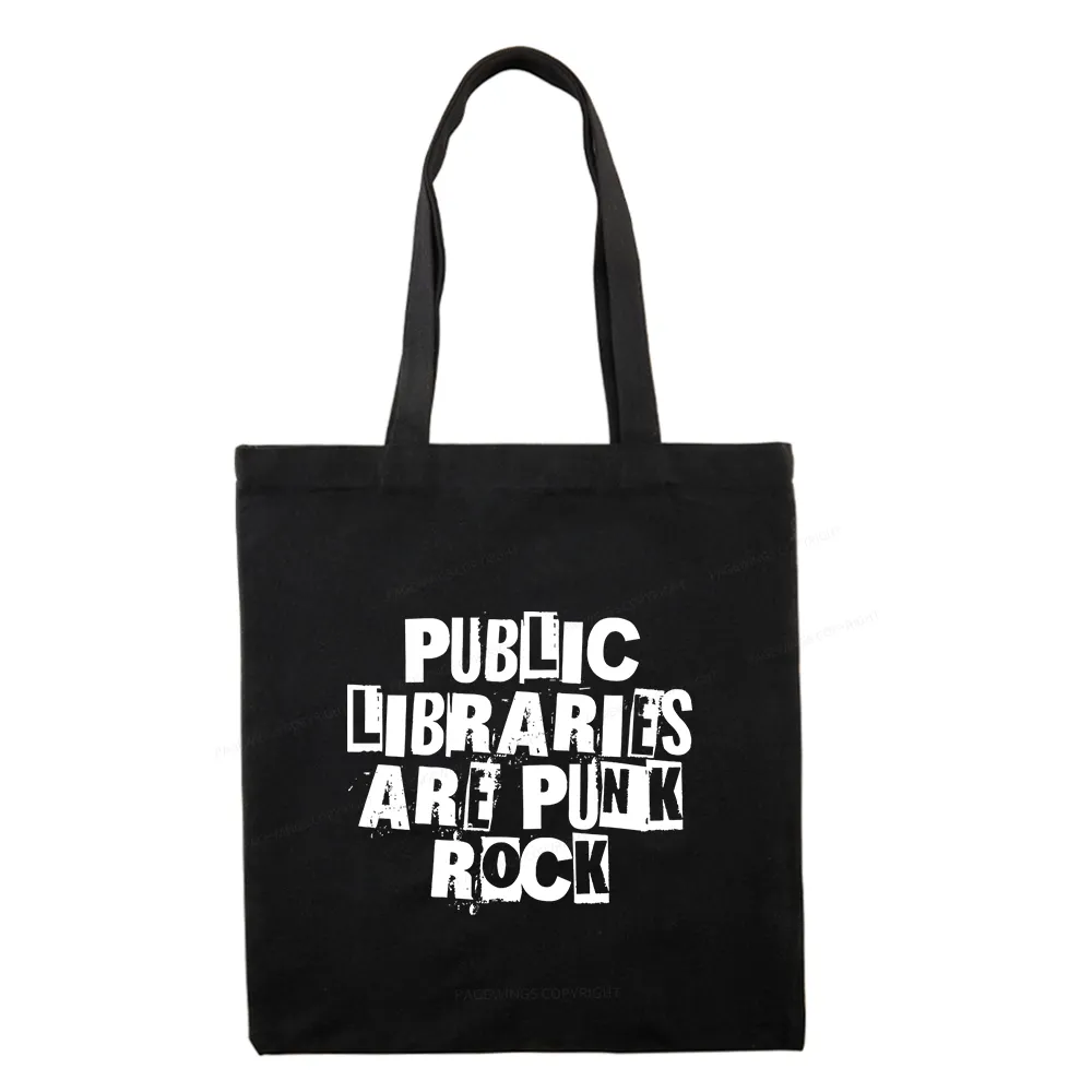 Pagewings Public Libraries Are Punk Rock Tote Bag