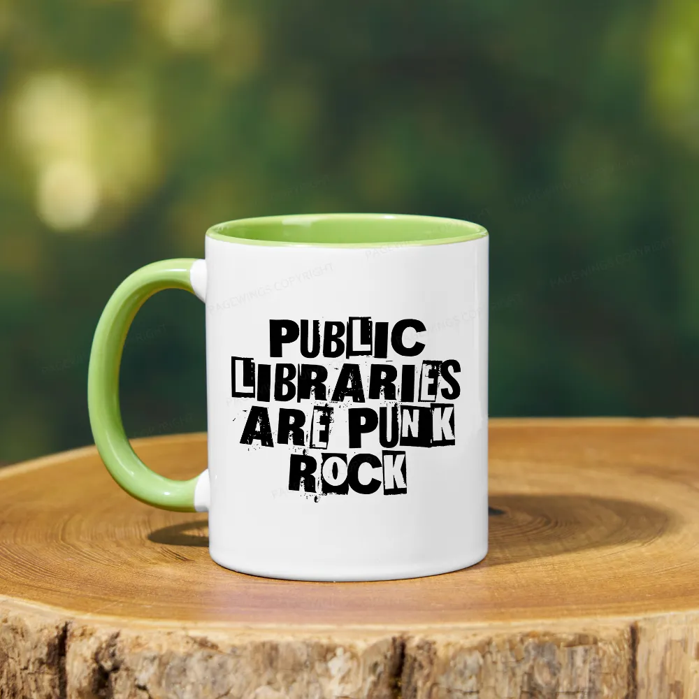 Pagewings Public Libraries Are Punk Rock Mug