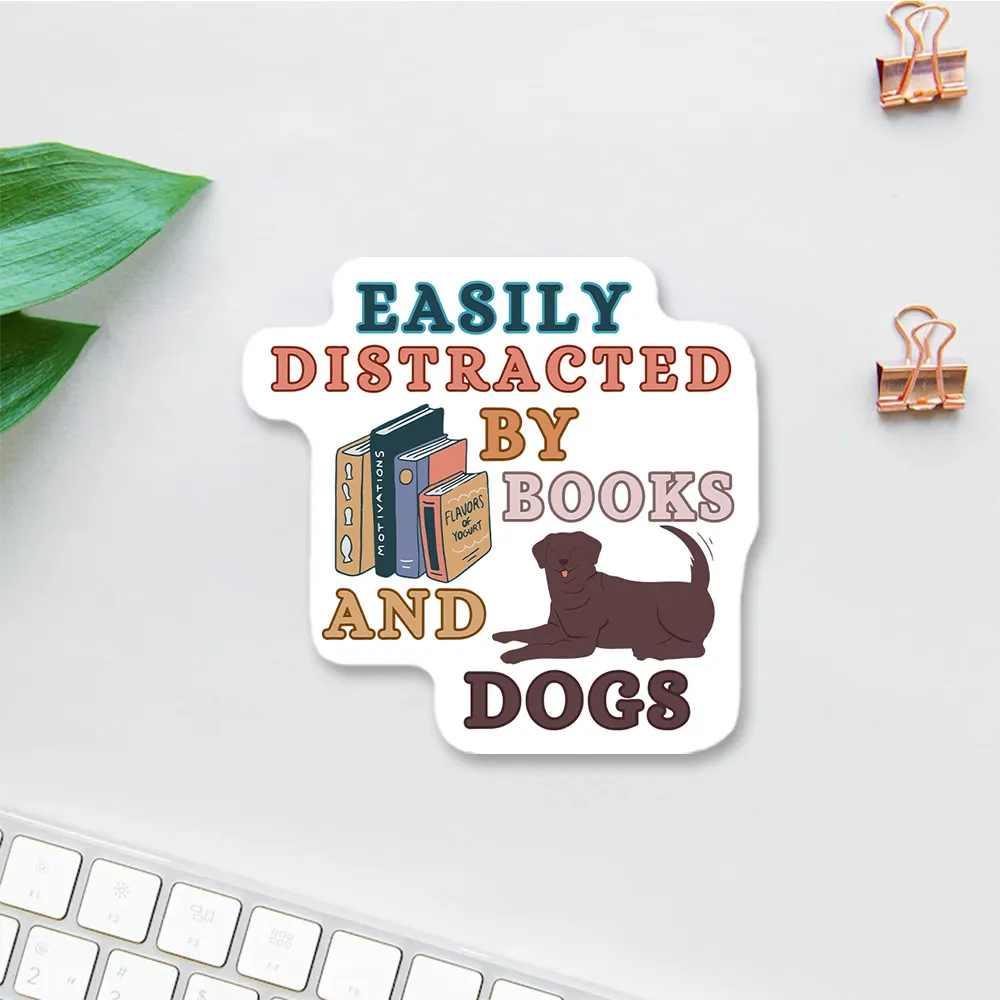 Pagewings Easily Distracted By Books And Labrador Sticker