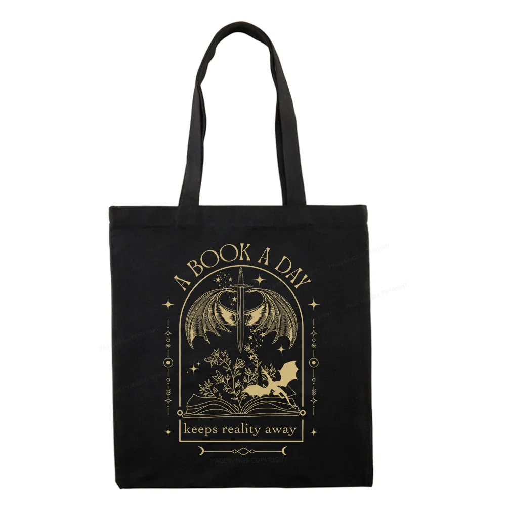Pagewings A Book a Day Dragon Tote Bag