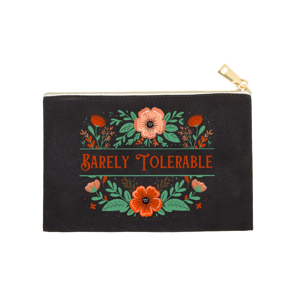 Pagewings Barely Tolerable Book Lover Bookish Pouch