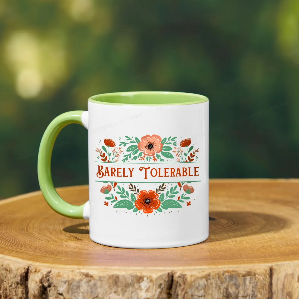 Pagewings Barely Tolerable Book Lover Bookish Mug