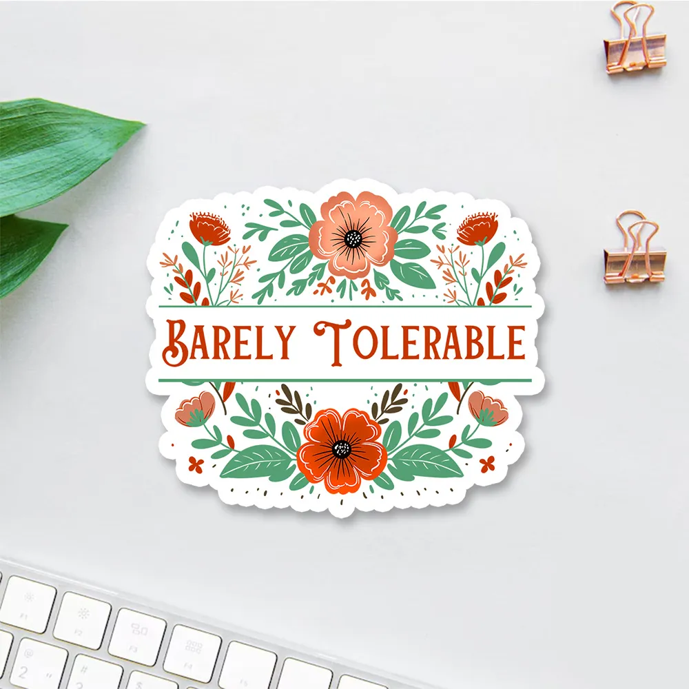 Pagewings Barely Tolerable Book Lover Bookish Sticker