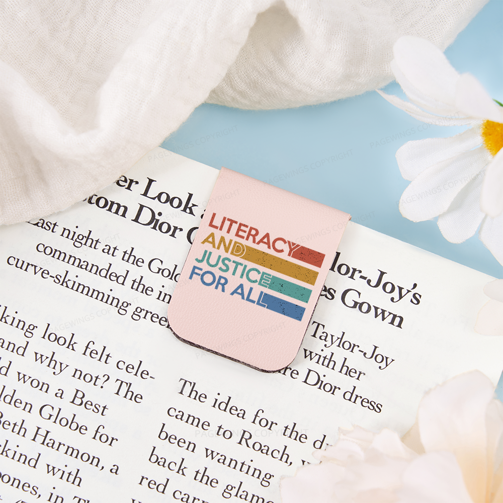 Pagewings Literacy and Justice For All Feathers Quotes Magnetic Bookmark