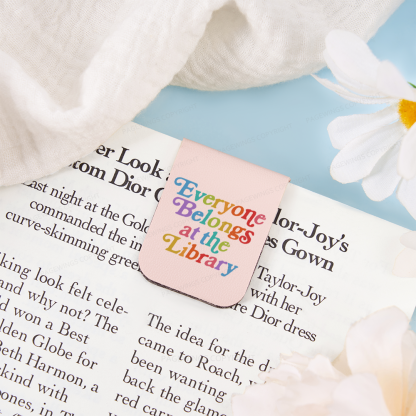 Pagewings Everyone belongs at the library Feathers Quotes Magnetic Bookmark