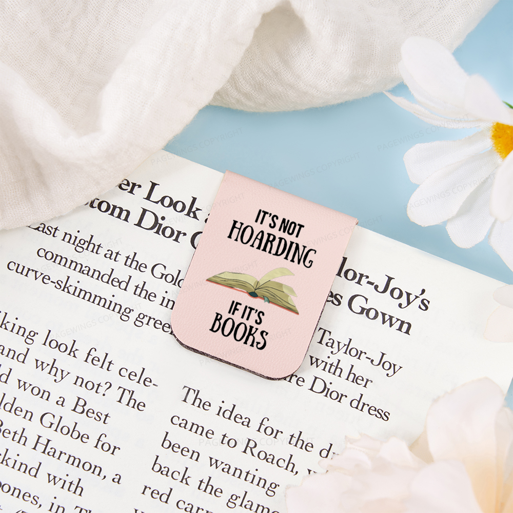 Pagewings It's Not Hoarding If It's Books Feathers Quotes Magnetic Bookmark