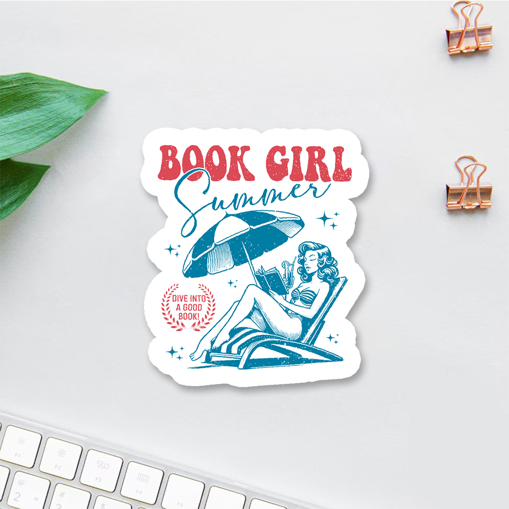 Pagewings Book Girl Summer Sticker