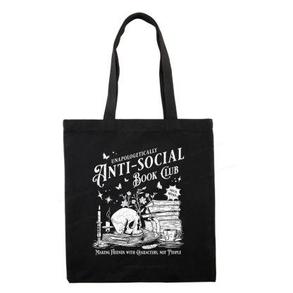 Pagewings Anti-social Book Club Comfort Colors Tote Bag