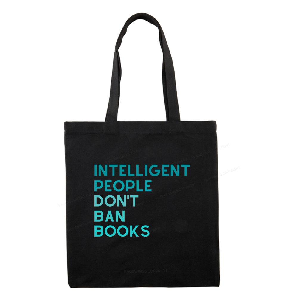 Pagewings Intelligent People Don't Ban Books Tote Bag