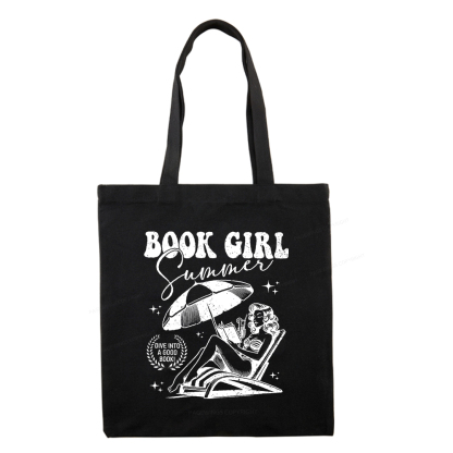 Pagewings Book Girl Summer Tote Bag