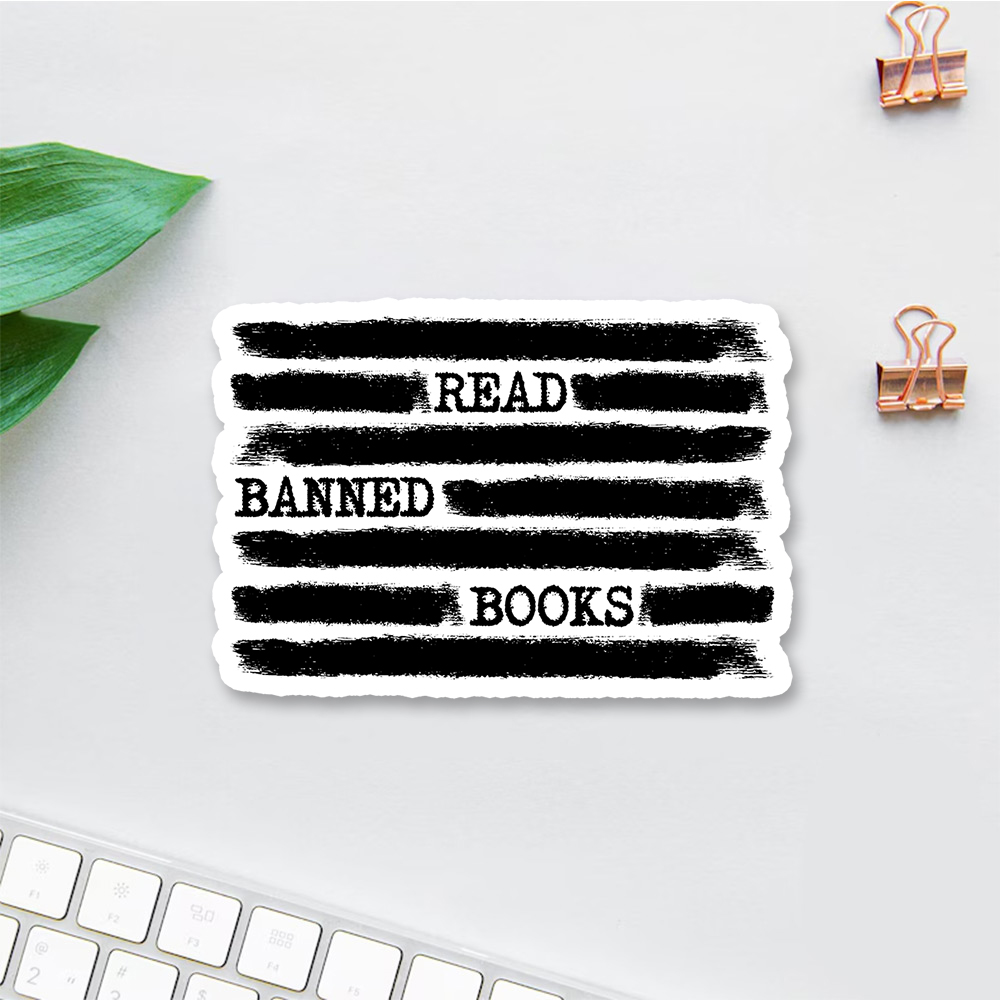 Pagewings Read Banned Books Bookworm Librarian Sticker